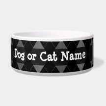 Black and Charcoal Gray Argyle Pet Food Bowls