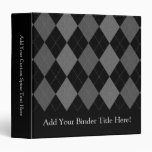 Black and Charcoal Gray Argyle binders