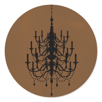 Black and Chocolate Chandelier Wedding Seal Stickers by weddingsareus