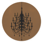 Black and Chocolate Chandelier Wedding Seal stickers