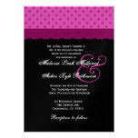 Black and Color Polka Dot Pattern Wedding Metallic Personalized Announcements at Zazzle