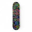 Black and colored skateboard