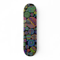 Black and colored skateboard