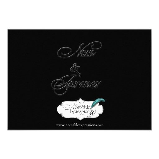 Black and Cream Floral Embossed Wedding Insert Invite