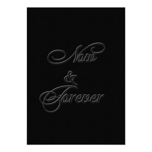 Black and Cream Floral Embossed Wedding Invitation