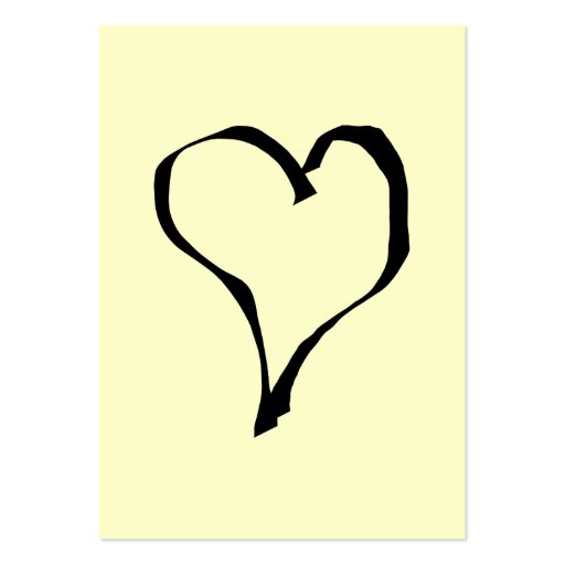 Black and Cream Love Heart Design. Business Card (front side)