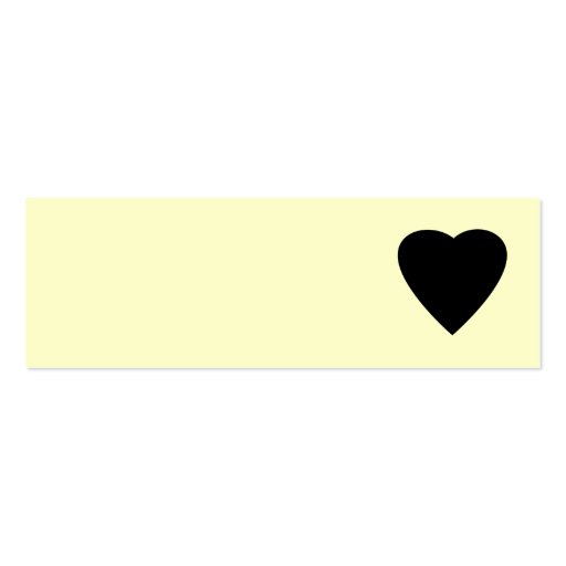Black and Cream Love Heart Design. Business Card Template (front side)