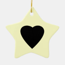 Black and Cream Love Heart Design. Christmas Tree Ornaments