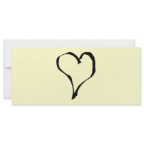 Black and Cream Love Heart Design. Customized Rack Card