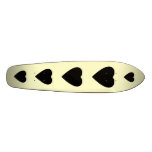 Black and Cream Love Heart Design. Skate Board Deck