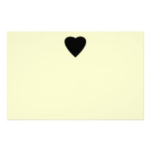 Black and Cream Love Heart Design. Custom Stationery