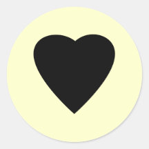 Black and Cream Love Heart Design. Sticker