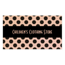 Black and Eggshell Polka Dots Cards Business Card Template