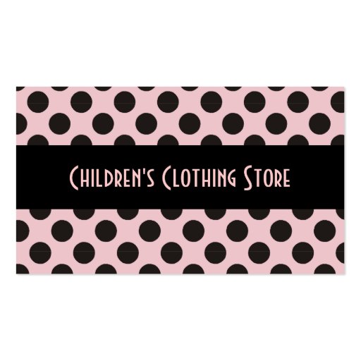 Black and Eggshell Polka Dots Cards Business Card Template (front side)