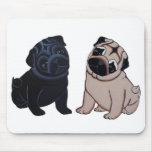 Black and Fawn Pug Puppies Mouse Pad