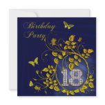 Black and Gold 18th Birthday party Custom Announcement
