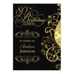 Black and Gold 80th Birthday Party Invitation