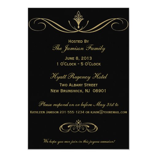 Black and Gold 80th Birthday Party Invitation