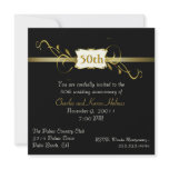 Black and Gold Anniversary Invitation