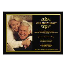 Black and Gold Anniversary Invitation