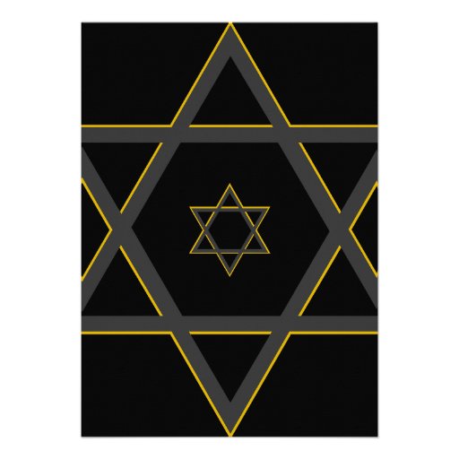 Black and Gold Bar Mitzvah Invitation