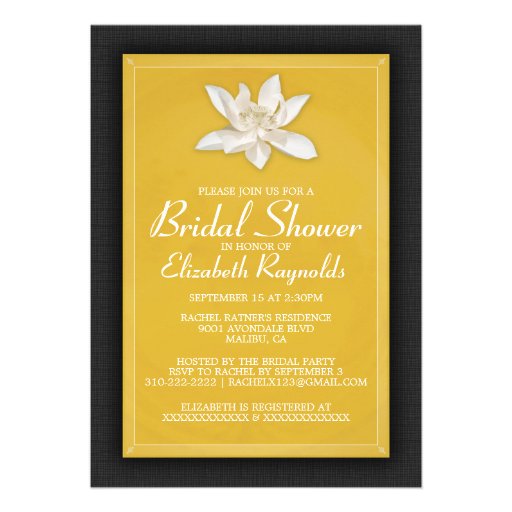 Black and Gold Bridal Shower Invitations