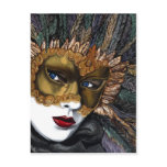 Black and Gold Carnival Mask  by PSOVART Post Cards
