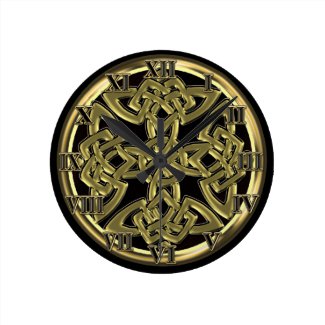 Black and Gold Celtic Knot Clock