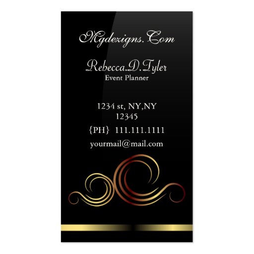 black and gold Chic Business Cards