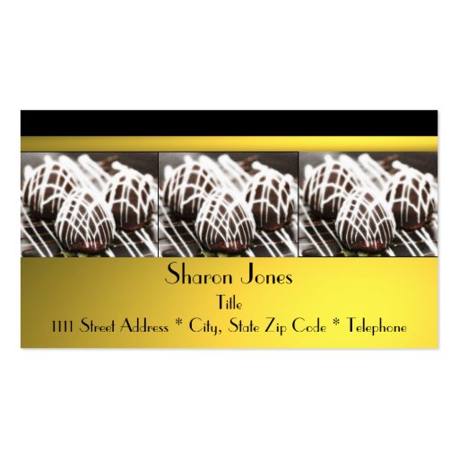 Black and Gold Chocolate Business Card (front side)