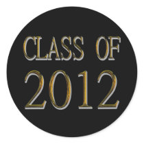Black And Gold Class Of 2012 Graduation Stickers
