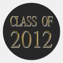 Black And Gold Class Of 2012 Graduation Stickers