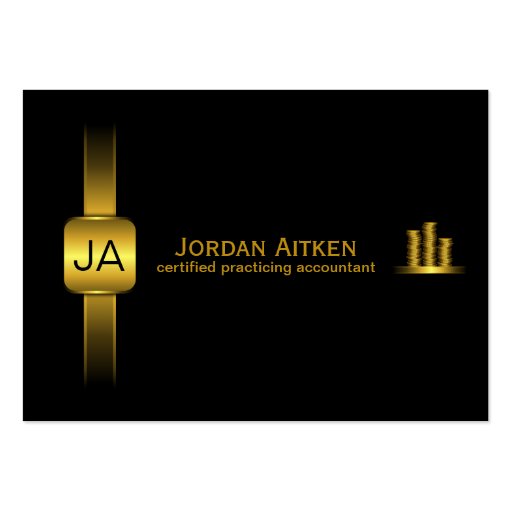 Black and Gold Coins CPA Accountant Business Cards