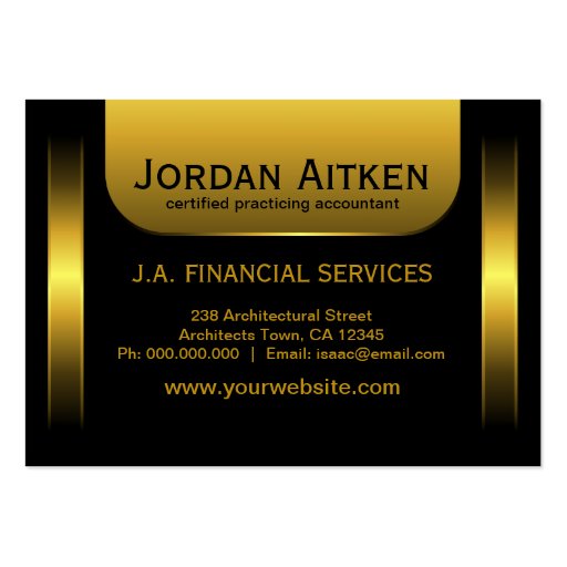 Black and Gold Coins CPA Accountant Business Cards (back side)