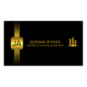 Black and Gold Coins CPA Accountant Business Cards