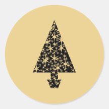 Black and Gold Color Christmas Tree Design. Stickers