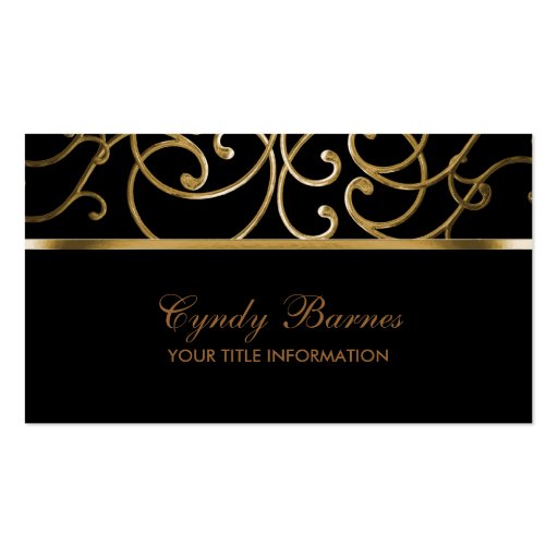 Black and Gold Contemporary  Business Card (front side)