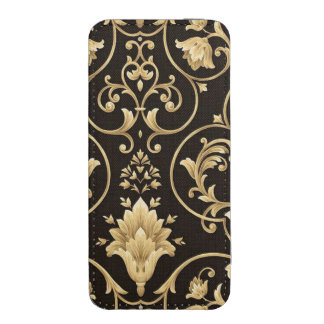 BLACK AND GOLD DAMASK