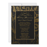 Black and Gold Damask 50th Wedding Anniversary Custom Announcement