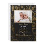 Black and Gold Damask 50th Wedding Anniversary Custom Invites