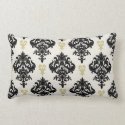 black and gold damask throw pillow