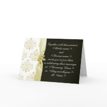 Black and Gold Damask Wedding Invitation cards by Cards_by_Cathy Black and Gold Damask Wedding Invitation cards