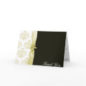 Black and gold damask wedding Thank you card by Cards_by_Cathy Black and gold damask wedding Thank you card