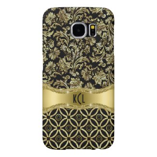 Black And Gold Damasks & Geometric Pattern Samsung Galaxy S6 Cases