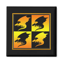 Black and Gold Dragons magnets by SuanSKatra Black and Gold Dragons magnets