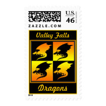 Black and Gold Dragons postage by SuanSKatra Black and Gold Dragons postage