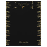 Black and Gold Elegant Holly Christmas Letterhead