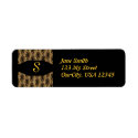 Black and Gold Elegant Monogram Address Label label
