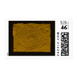 Black and Gold Emboss Look Rose Postage