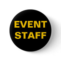 Black and Gold EVENT STAFF ID Badge Button
